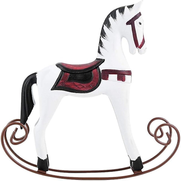 Exquisite and beautiful wooden rocking horse, painted rocking horse in mediterranean style, suitable