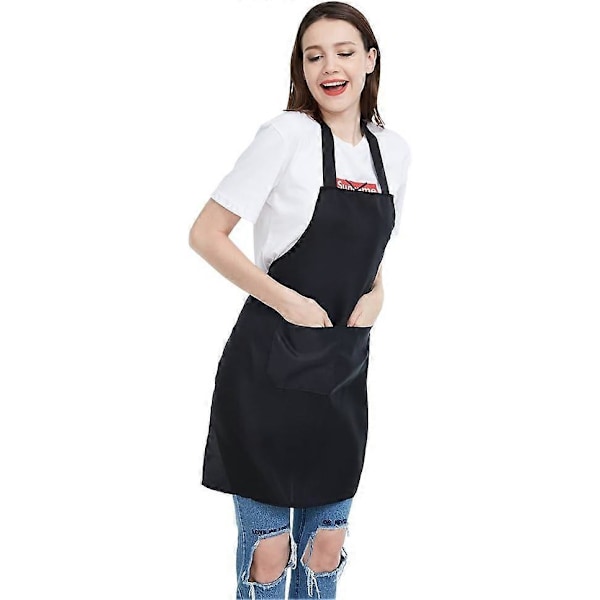 12-pak Bib Forkle - Unisex Rød Forkle i Bulk med 2 Romslige Lommer Maskinvaskbar for Kjøkken Håndverk BBQ Tegning