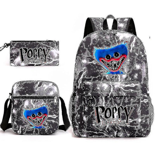 Game Poppy Backpack Huggy Wuggy Schoolbag Shoulder Bag Pencil Case Gift For Kids Students