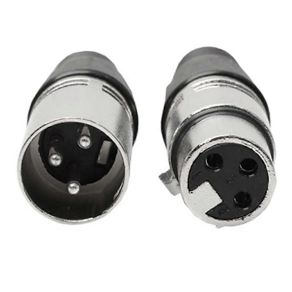 5 Par 3-polet XLR Hunn-Hann Mikrofon Lydkabel Wire Connector Plug Kabelterminal for Mic Sol