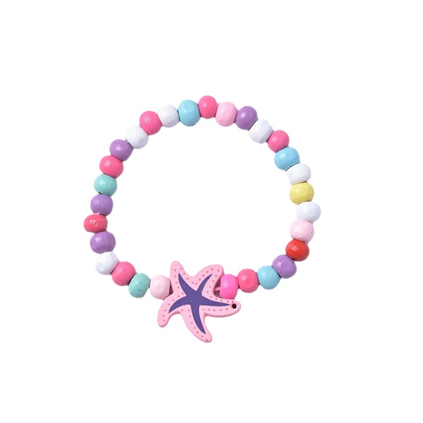 12 st/förpackning tecknad film barn träpärlor färg armband för flicka födelsedagsfest gynnar baby shower gästgåvor Pinata fyllmedel