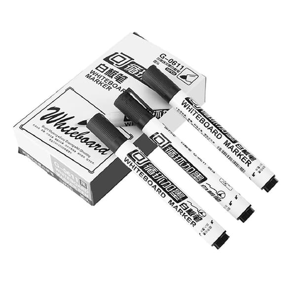 Giftfria raderbara whiteboardpennor - 10-pack (svart)