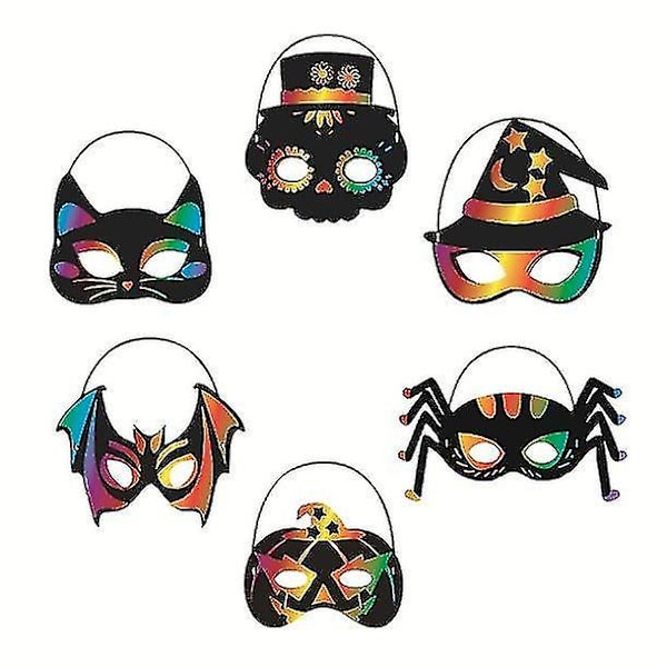 Raapimaalaus DIY-naamio Halloween-juhliin tanssimaskeihin loma-koristeeksi