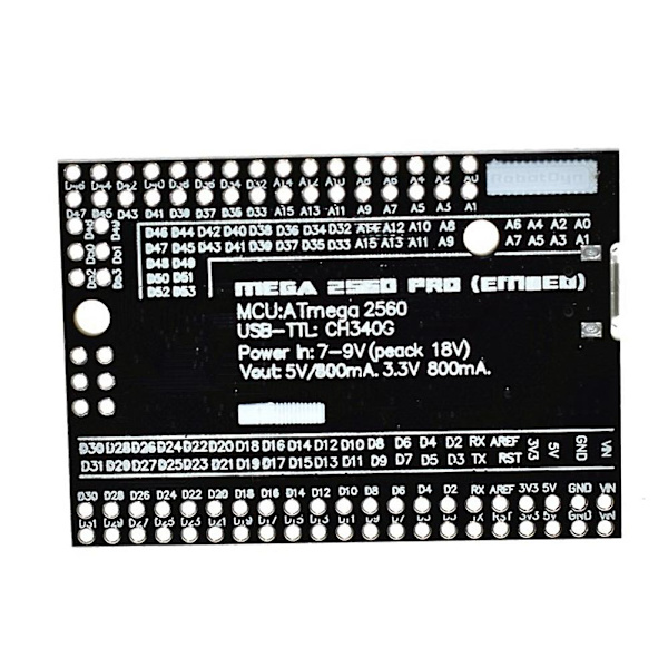 2560 PRO MINI 5V(Embed) CH340G ATmega2560-16AU med stifthuvuden för utvecklingskort