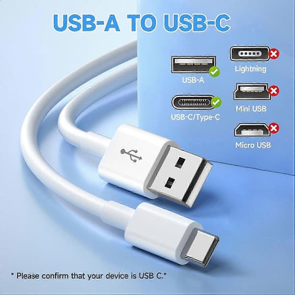 Lang 5M USB C-kabel USB A til Type C lade- og synkroniseringsledning