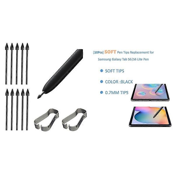 For Stylus Nib S6 Nib S7 Refill N10 Utskiftbar S22 Nib N20 Universal Refill 10 Svarte Refiller + 2 C