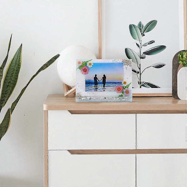 Billede Ramme Epoxy Harpiks Silikon Form, Pakke Med 2, Rektangulær Og Hjerteformet Foto Ramme, Silikon Form, Støbningsform, Harpiks, DIY Støbningssæt F