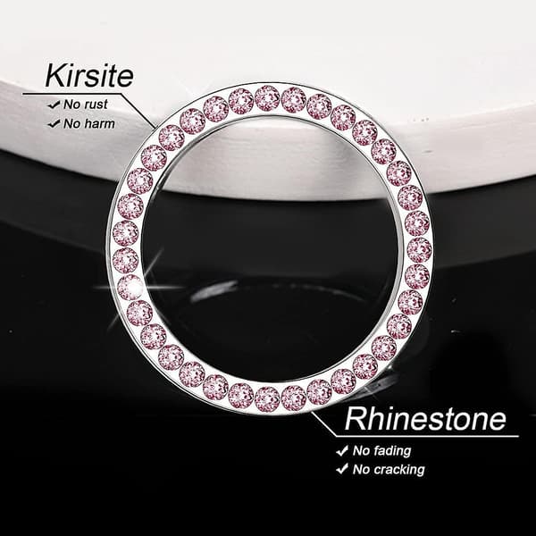 2 stk Krystall Rhinestone Ring til Bildekor, Auto Motor Start Stopp Dekorasjon Krystall Interiør Ring Dekal