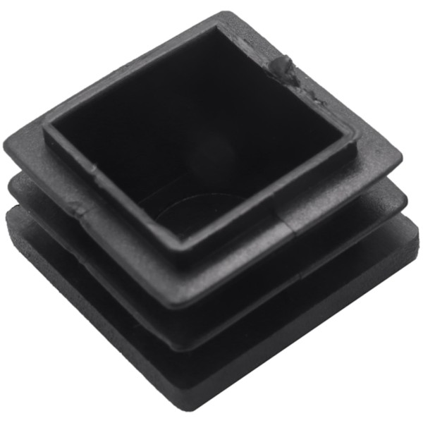 100 stk. Plastfirkantede Rørindsatser Endeproppe 20mm x 20mm Sort