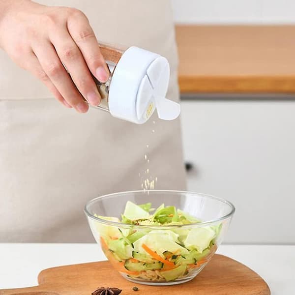 2 stycken 4 i 1 plast salt- och pepparkvarn 4 rutnät tom krydddispenser