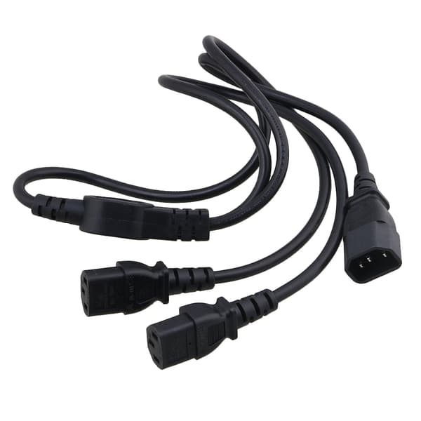 Datorserver Iec 320 C14 till 2 x C13 Y Splitter Strömkabel 1m