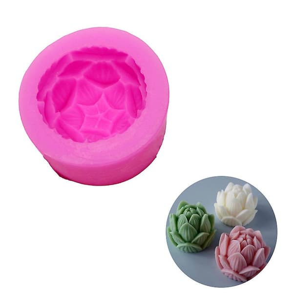 Aromaterapi Lys Silikonform 3D Lotusblomstform Såpe Silikonform DIY HFMQV