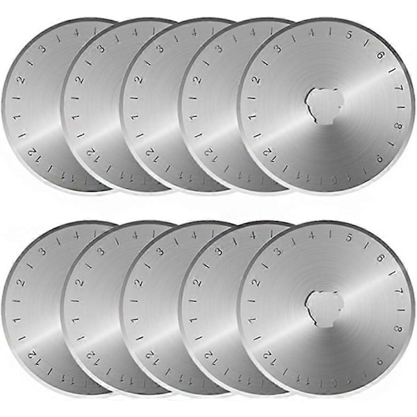 45 mm pyöröleikkurin terät, 10 kpl 45 mm vaihtoterät pyöröleikkuriin, pyöröleikkurit tilkkutöihin, leikekirjoihin, ompeluun, taiteeseen ja askarteluun, terävät ja kestävät
