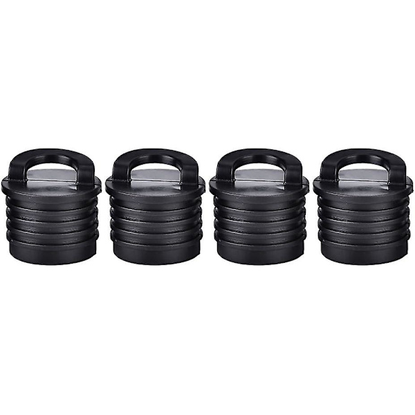 Båtplugg, 4 stk. Kajakkplugger Båt Kano Kajakk Gummi Plugg Avløpshull Plugger Svart 40mm