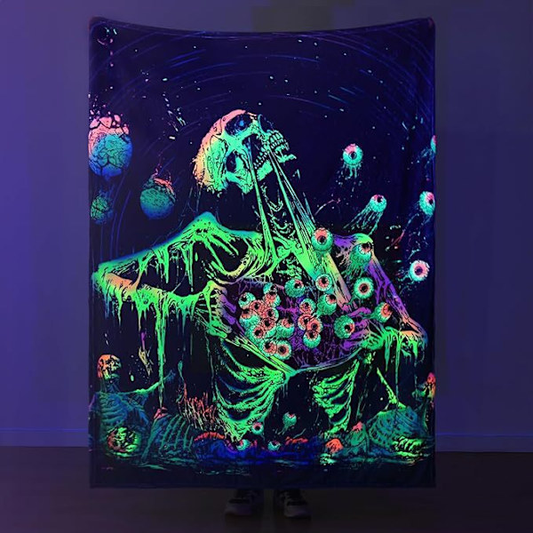 Halloween Tæppe - Plys Halloween Tæppe - Cozy Flannel Grå Halloween Dekoration til Fest Sofa Seng Stue 50\"x60\" Style 14