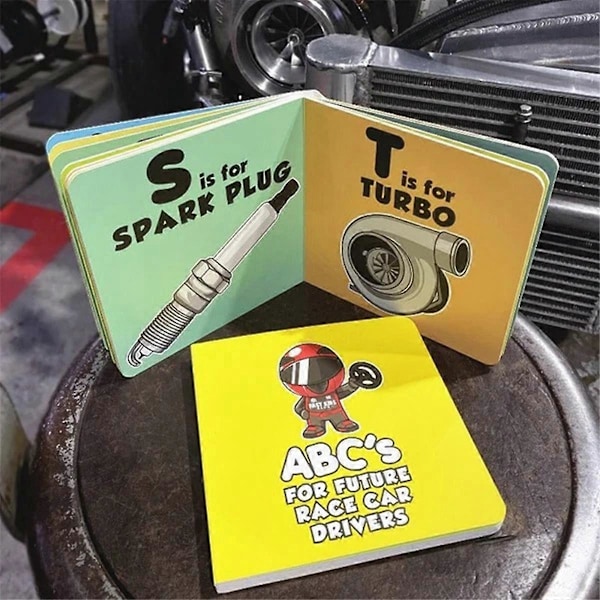 ABC:t kilpa-autoilijoille Aakkoskirja (Kirja, Lastenkirja, Taaperokirja)