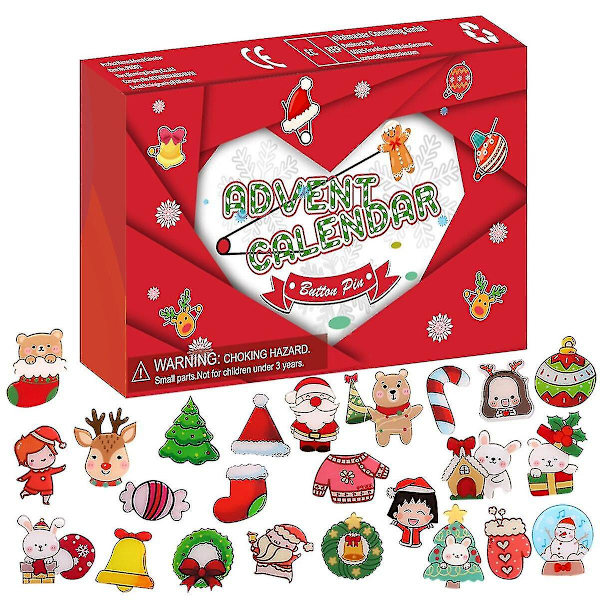 Hcankcan Julgåva 24 Dagar Nedräkning Adventskalender Brosch Smycken Blind Box Present