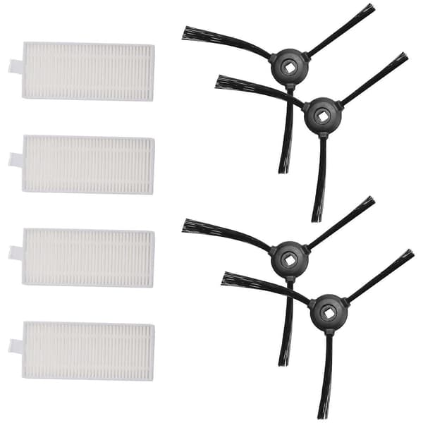 Til Lefant M520/M501 reservedele, vaskbare 4 HEPA filtre + 4 sidebørster tilbehørssæt til Ro