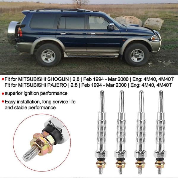 4 stk. Glødeplugg GP5501 Legering Passer for Mitsubishi SHOGUN /PAJERO 2.8 94-20