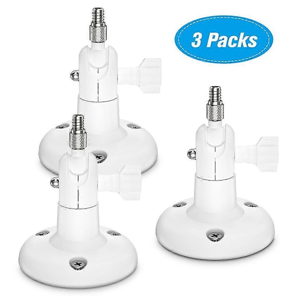 3-pack Justerbar Väggfäste för Arlo HD/Arlo Pro/Arlo Pro2/Arlo Go/Arlo Ultra/Wyze Cam Pan Hemkamera Monteringsfäste Utomhus Inomhus för Hemsäkerhet