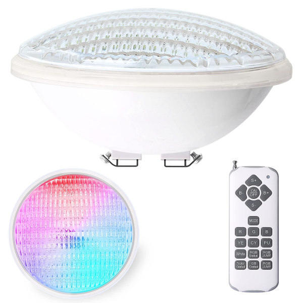 12w led poolljus Par56 vattentät Ip68 Rgbw poolljus nedsänkbart ljus 12v DC/ac Fullfärg LED spotlight med fjärrkontroll 7 justerbara färger