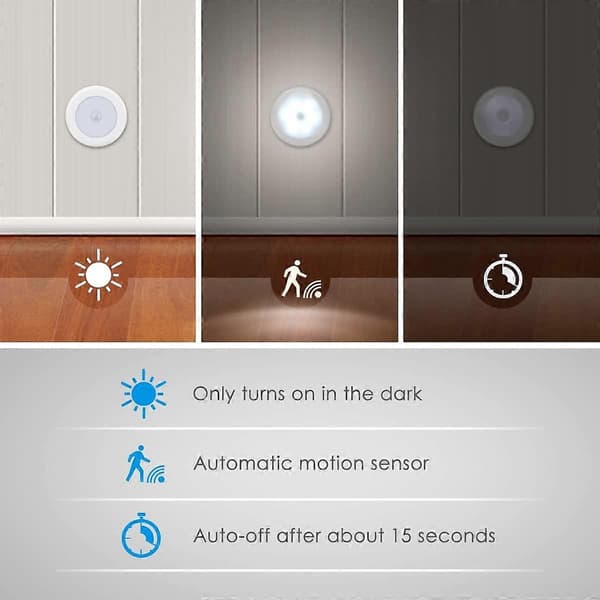 6-pack LED-nattlampa med rörelsesensor