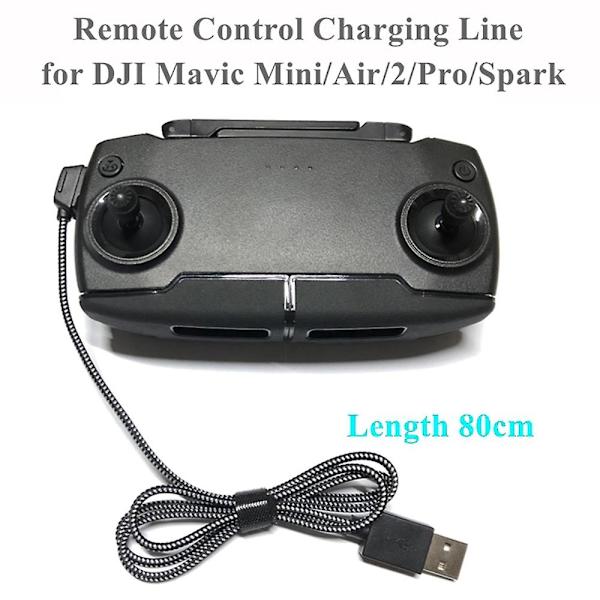 80cm Nylon USB Laddningskabel för Fjärrkontroll till DJI Mavic Mini/Air/2/Pro/Spark