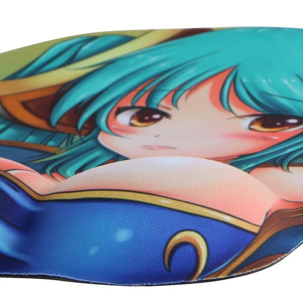 Anime Musemåtter med håndledsstøtte, blød silikone, ergonomisk 3D musemåtte