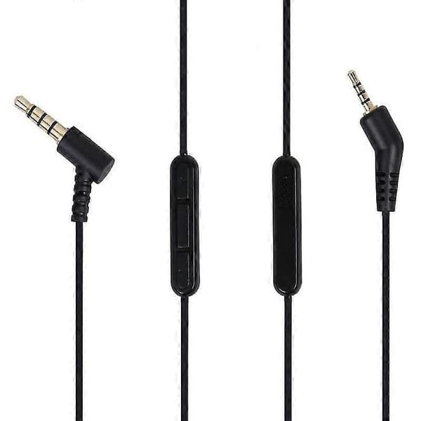 Med mikrofon til Bose QuietComfort QC 3 hovedtelefon udskiftningslydkabel sort