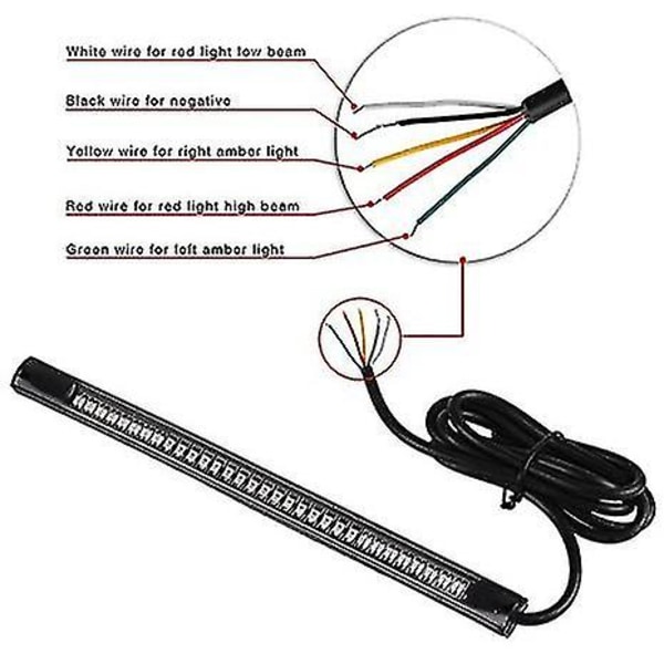 48 Led Bremselygte Passer Til Motorcykel Bil Cykel Blinklys Bar Med 12v Lys, 2 stk