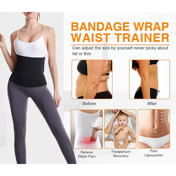 Talje-træner til kvinder Snatch Bandage Mavewrap Plus Size Træning Talje Trimmer til Gym Sport Bandage Wrap-157(Inch)