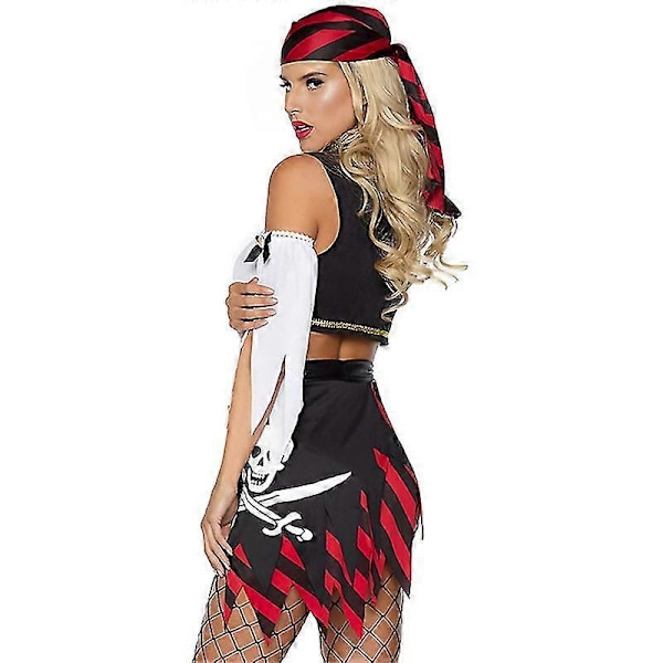 Wicked Pirate Wench Sexig Halloween Kostym 6-delars Damunderklädesset