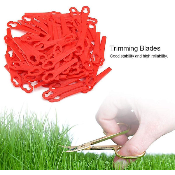 100 stk. Græsslåmaskineblade Plastik Trimningsblade Græs Trimmerblad Udskiftning Til Frt18a Frt18a1 Art 46155 Frt20a1 Tilbehør Have Baghave Agri