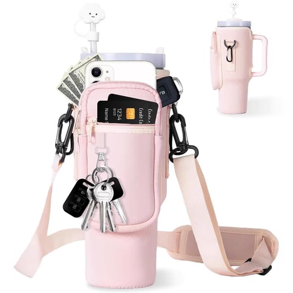 Vattenflaskhållare - Vattenflaskfodral - Vattenflaskväska med axelrem - Isolerad 30oz/40oz Vatten