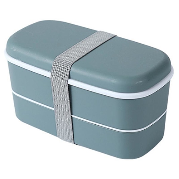 Mikrovågsugnssäker 2-lagers lunchbox med fack, läckagesäker Bento-box, isolerad matbehållare för lunch