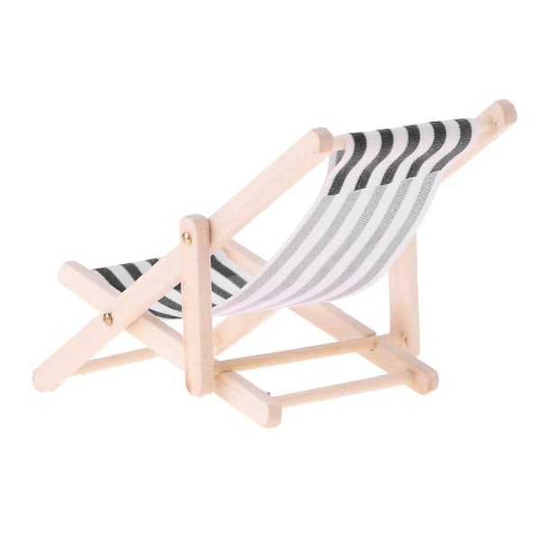 4 stk. Stribet Træ Lounge Stol 1/12 Dukkehust Miniatur Møbler