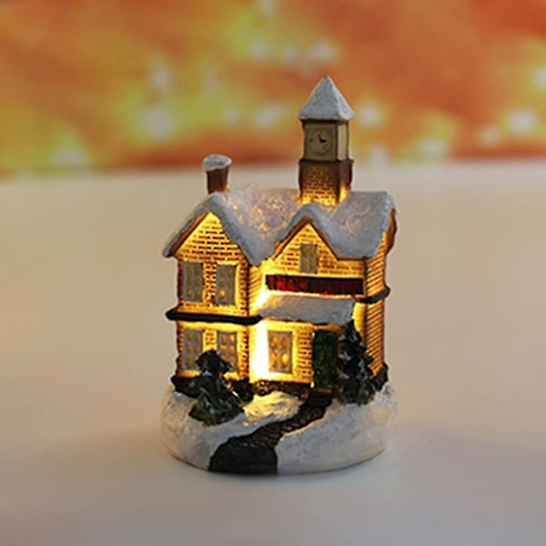 Miniatyr Retro med Belysning Julenlandsby Juledekorasjon Hy
