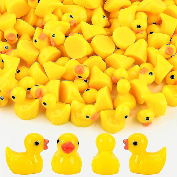 100 Miniatyr Andedyrfigurer, Små Andedyr i Harpiks, Miniatyr Andedyr i Harpiks til Håndverk, Miniatyrfigurer til Dekorasjon, til DIY-Potting Mikrolandskap