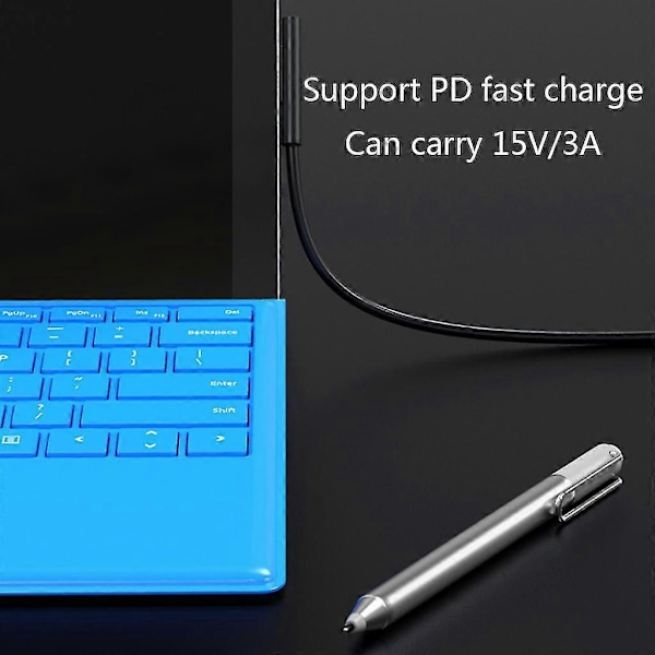 USB-C Strømforsyning Lader Adapter Lading Kabelledning For Surface Pro 7/6/54/3
