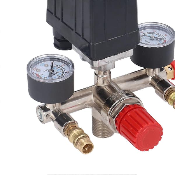 Luftkompressor Tryckventil Kit Vertikal Strömbrytare Grenrör Regulator 90120psi Ac 240v/380v