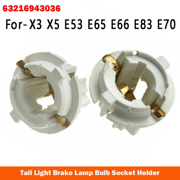 5 stk. Baglygte Bremslygte Holder P21w Pære Sokkel Holder 63216943036 Til- X3 X5 E53 E65 E