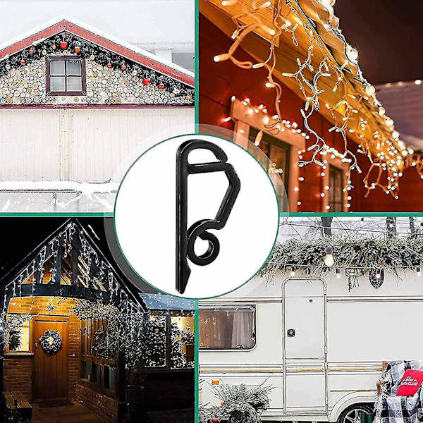 Skruvbara krokar för julbelysning, väderbeständiga utomhusrännkrokar för jul