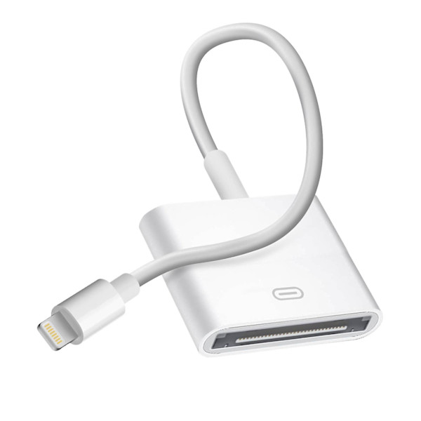 Lightning til 30-pin Ladeadapterkabel Hvit