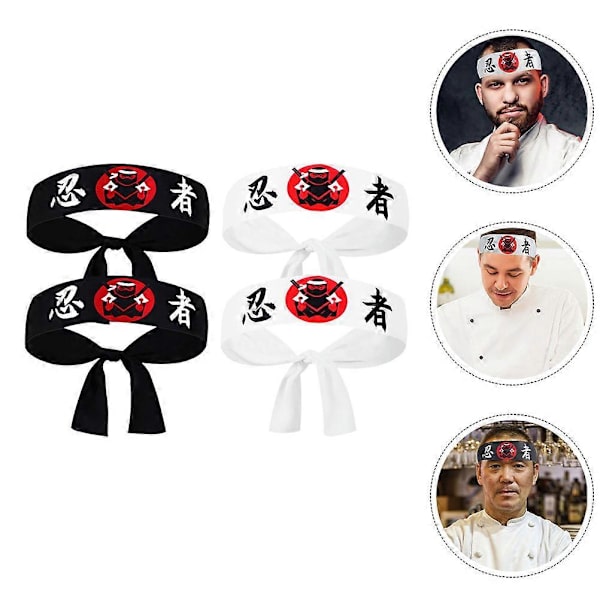 4 stk. Karate Pandebånd Hovedbånd Japansk Pandebånd Kokke Pandebånd