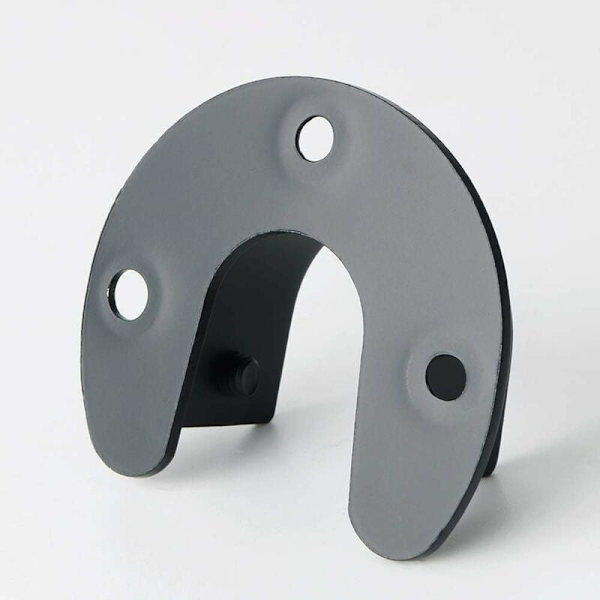 Gardinstangsbeslag U-Formet Garderobeskinnebeslag Skabstang Ende til Gardin eller Garderobe, Mat Sort Rustfrit Stål, 28mm, 2 Stk, EFL8001UB-2P