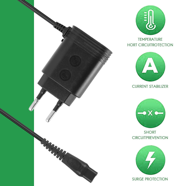 15V HQ8505 för OneBlade QP6520 QP6510 Rakapparat Laddare Strömadapter Sladd EU-kontakt