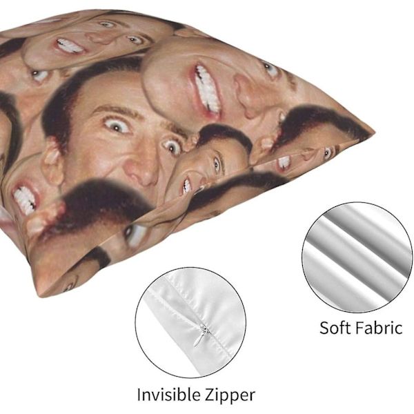Patrick Nicolas Cage Putevar Trekk Tommer Deksel for Soverom Safa Gaver, Dobbeltsidig Trykt (Putekjerne Ikke Inkludert) 18\"x18\"