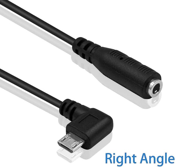 Micro Usb til 3,5 mm Jack Audio Adapter Kabel, Audio til Micro Usb, Vinkelret Micro Usb Han til 4-polet 3,5 mm Hun Kabelledning til Aktiv Clip Mic Mikrofon