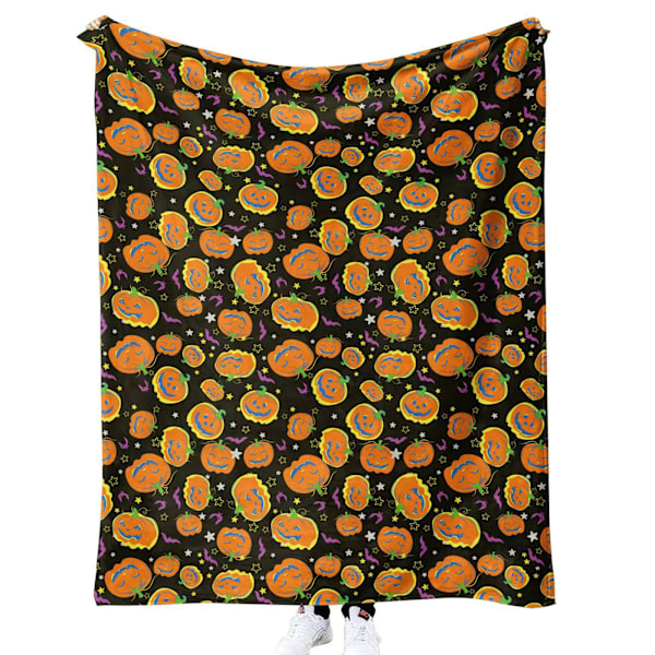 Halloween Tæppe - Plys Halloween Tæppe - Cozy Flannel Grå Halloween Dekoration til Fest Sofa Seng Stue 50\"x60\" Style 69