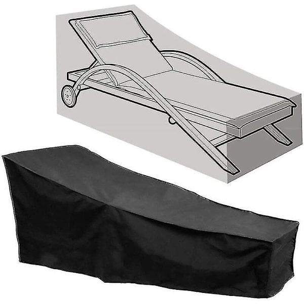 Solstolsöverdrag, Trädgårdssolstol Vattentätt Skyddande Överdrag Svart 200*70*40*68cm